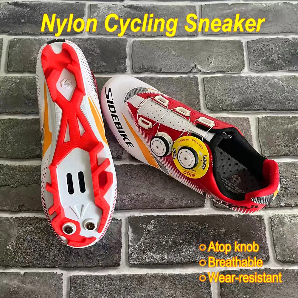 SIDEBIKE Nylon Cycling Sneaker Mtb Mountain Bicycle Shoes Breathable Men\'s Sneakers Atop Knob Sport Shoes for Adults