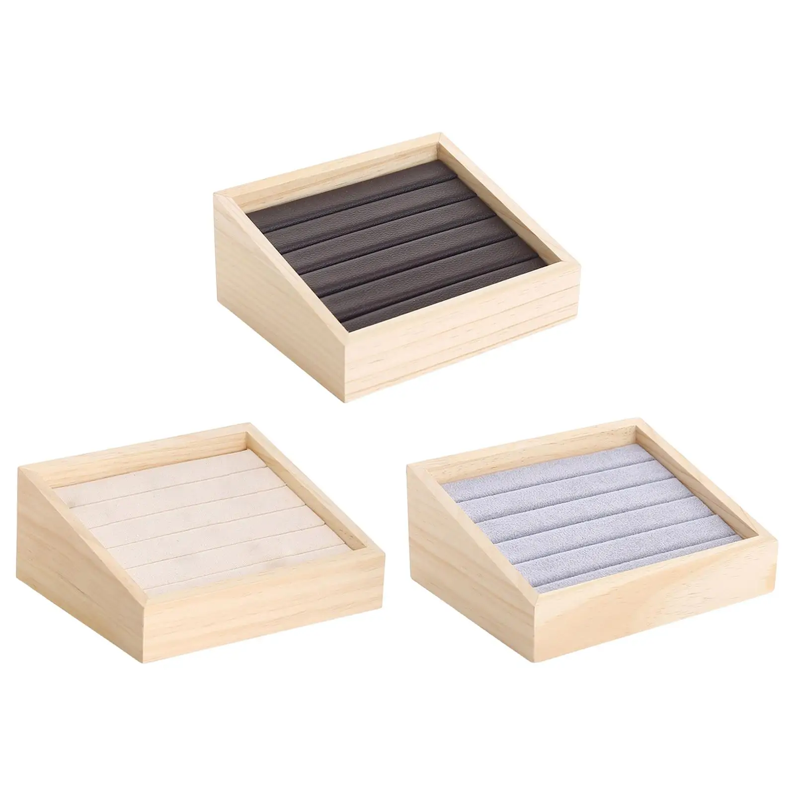 

Multipurpose Display Stand Holder Decorative Wood Storage Organizer for Earrings Vanity Countertop Ring Shop Window Ladies