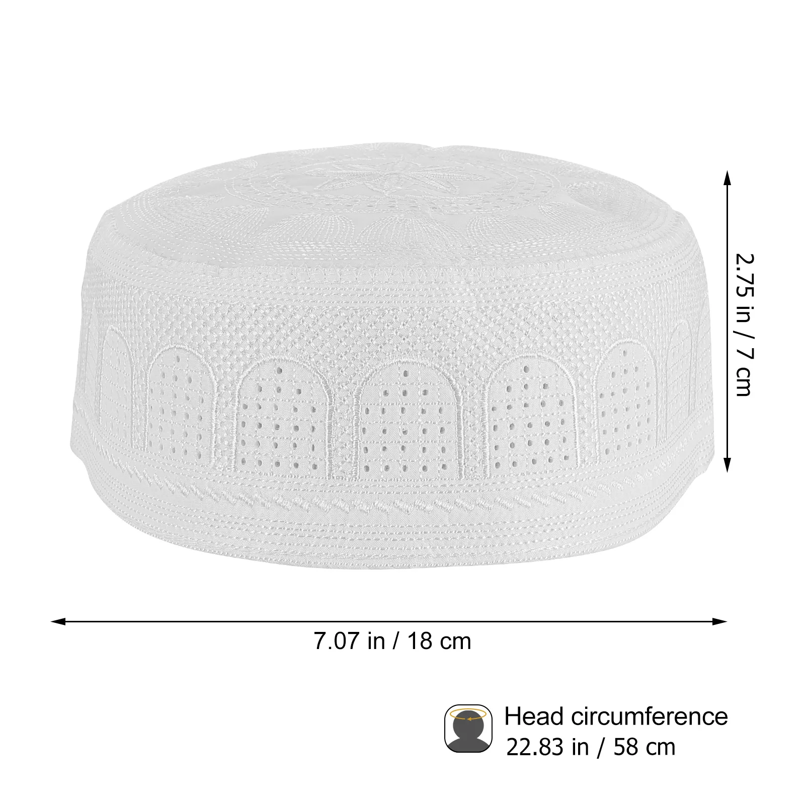 

Muslim Male Hat Eid Embroidered Hat Muslim Embroidered Decor Hat Embroidered Muslim Hat Worship Hat for Eid