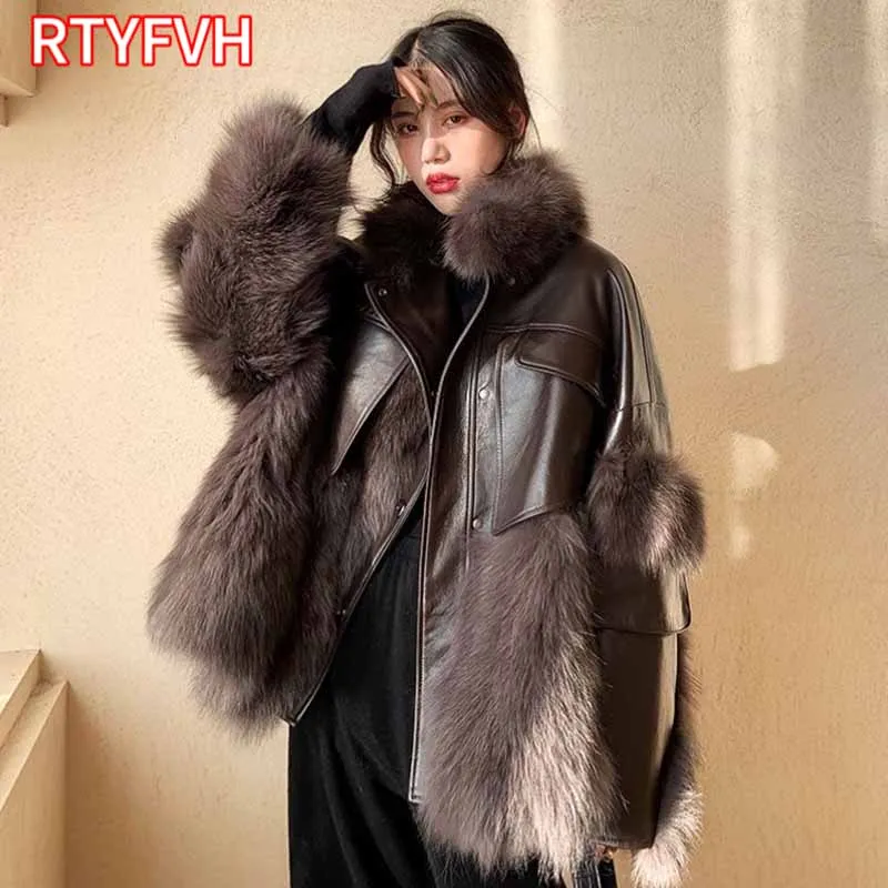 Cappotto caldo di moda spessa Vintage cappotto di pelliccia da donna 2024 inverno nuovo cappotto imbottito di pelliccia di volpe imitazione moda coreana Street