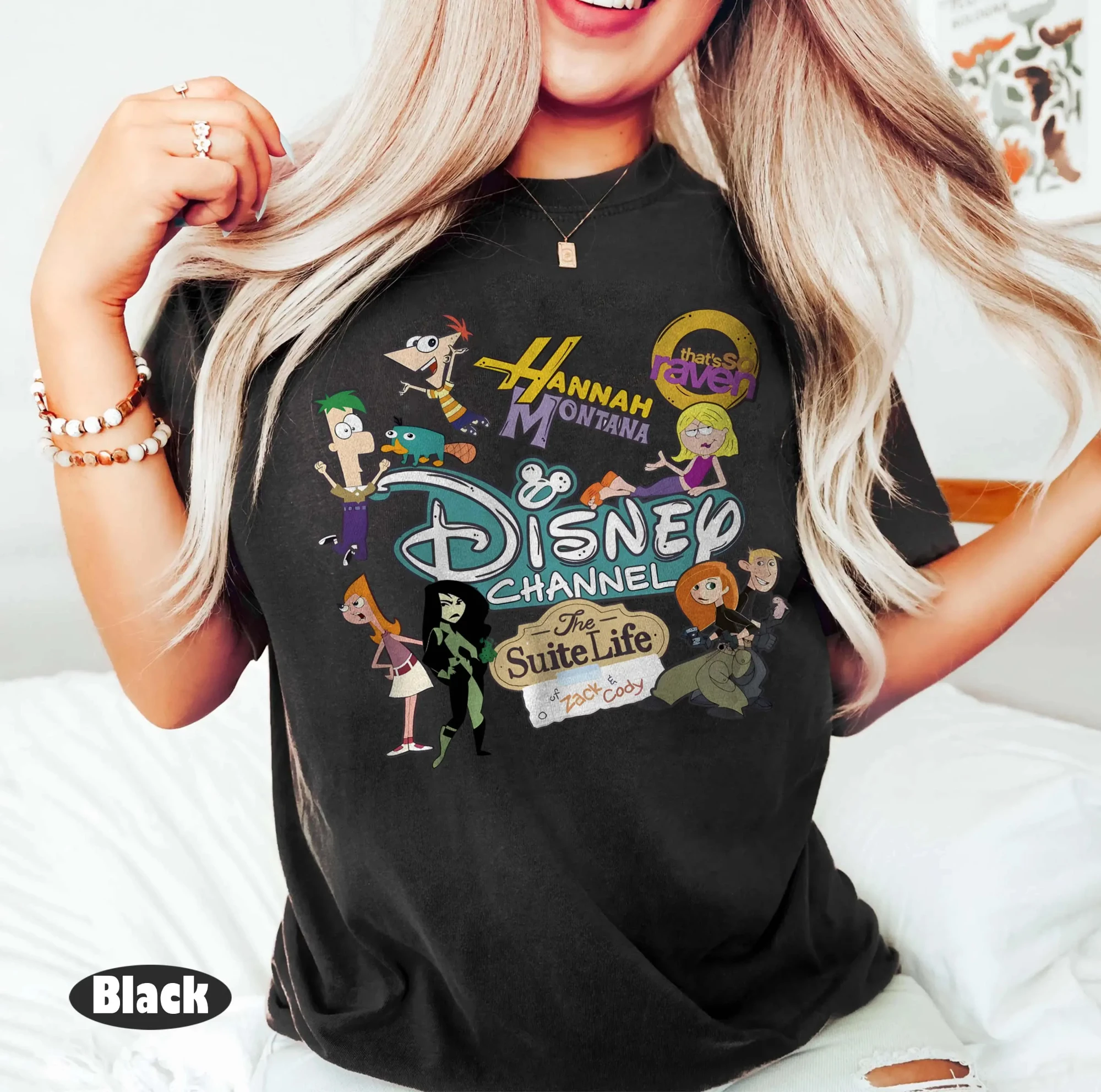 

Канал Диснея с анимированными персонажами Ханна Монтана Lizzie Maguire, рубашки Phineas Faber, футболки Dream Come True, Journey Disney