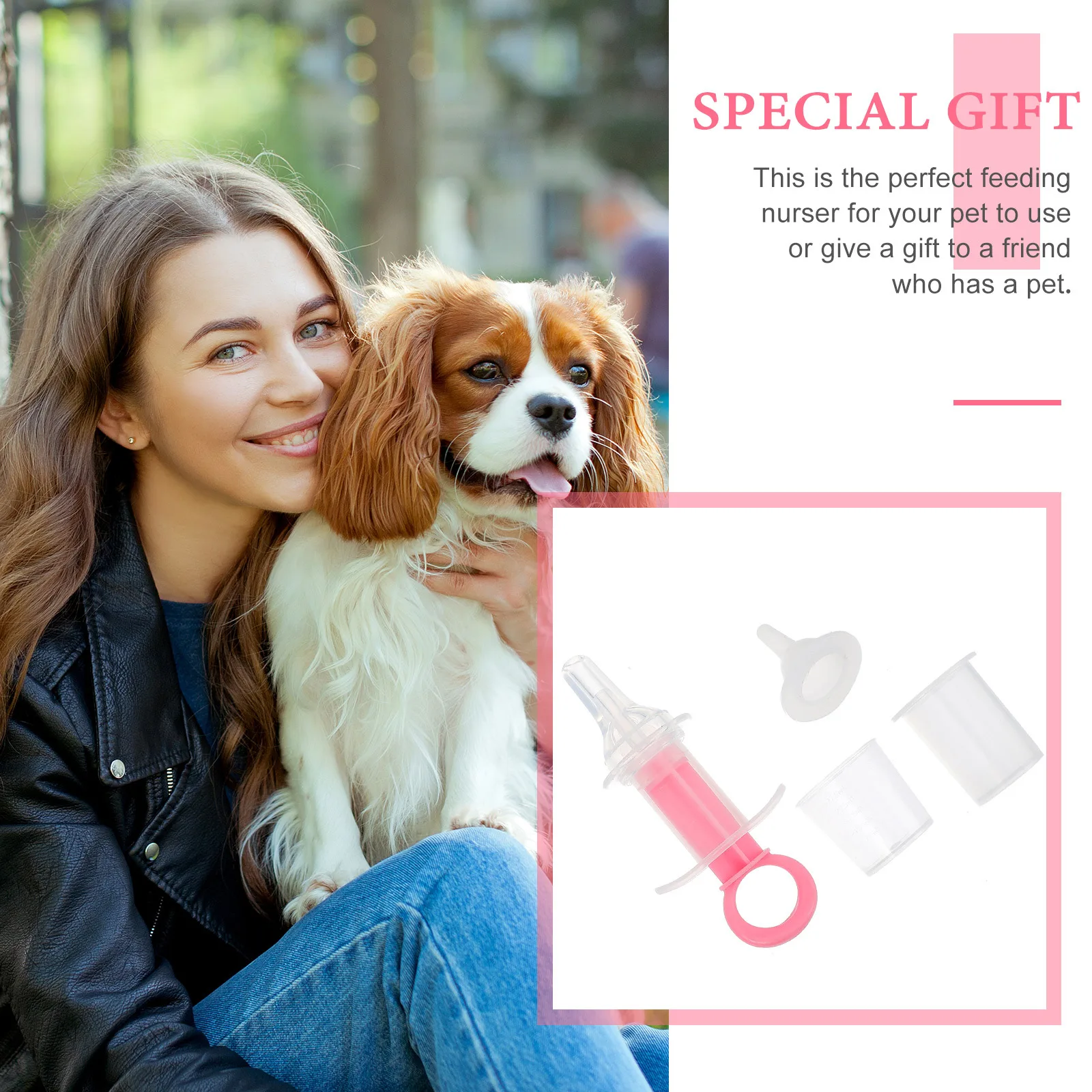 1 مجموعة الكلب الطب المغذية لدغة مقاومة سيليكون الحيوانات الأليفة الطب موزع أداة تغذية الحيوانات الصغيرة لجرو القط العملي #5