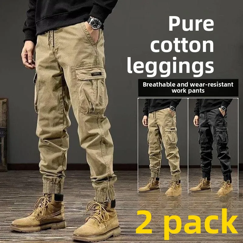 

Американская рабочая одежда в стиле ретро, свободные брюки с манжетами, мужские весенне-осенние износостойкие рабочие брюки для защиты труда, повседневные брюки