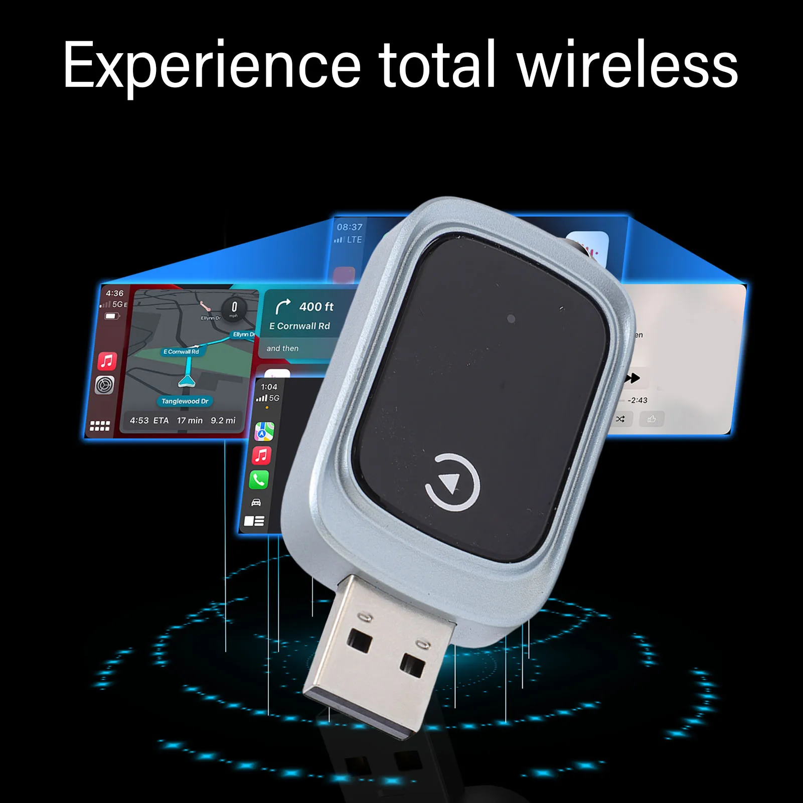 Adaptador sem fio automático para ios com fio para adaptador carplay 5.8ghz wifi bluetooth 5.0 dongle sem fio para telefones ios