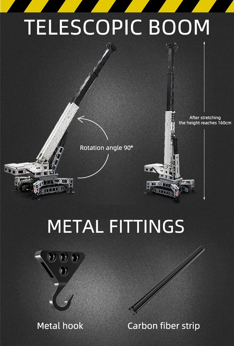 Mould KING 17002 Technical Car Toys The muc-10123 RC Motorized Crane Liebher LTR 11200 Truck Model Building Blocks Kids kicks