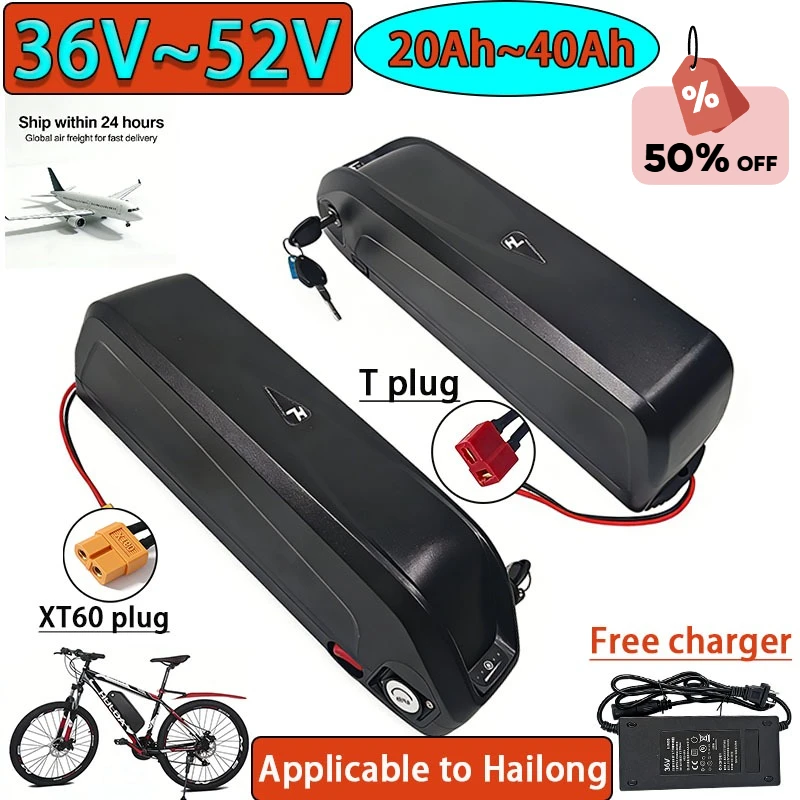

for Hailong Battery36V 48V 52V 20Ah 30Ah 40Ah Mountain Bicycle18650 Electric Bateria Pack for Bafang1500W 1000W 750W 500W