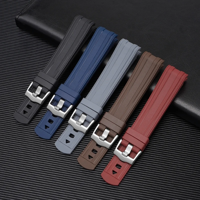 Bands for Omega Seamaster 300 Joint MoonS-Watch 20mm Curved Rubber Watch Strap Sport Wrist Bracelet for Seiko Huaiwei Watch image 3