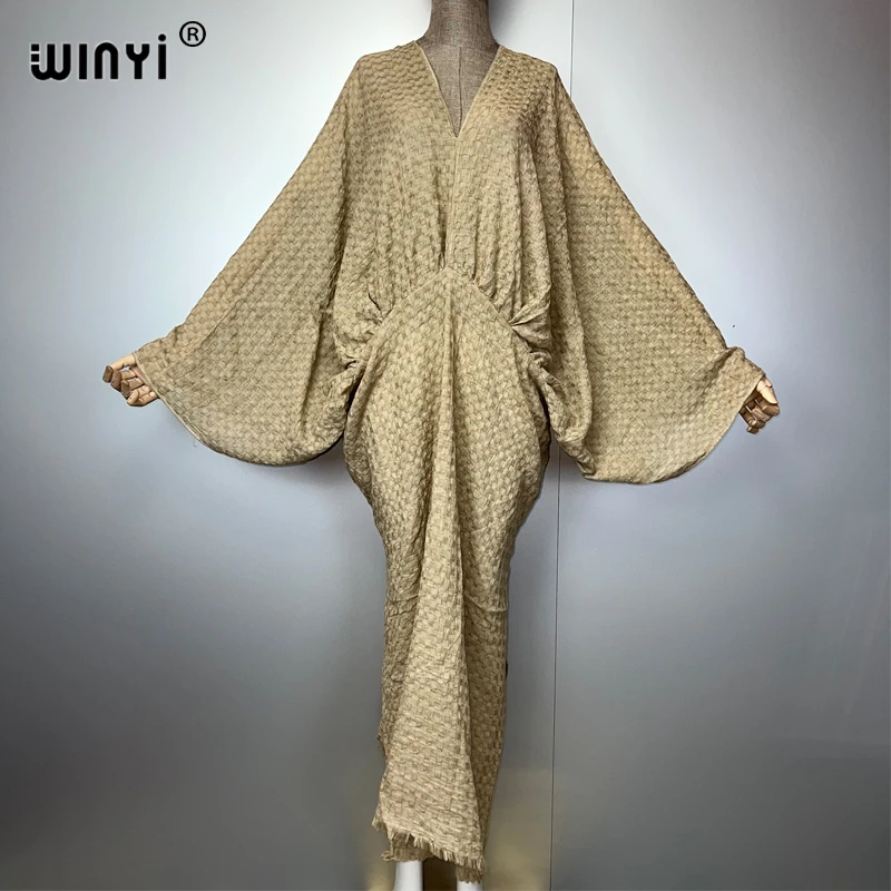 WINYI Sommer Retro v-ausschnitt lange party kleider Femme Vestidos urlaub strand cover up maxi kaftan muslimische frau abaya dubai luxus