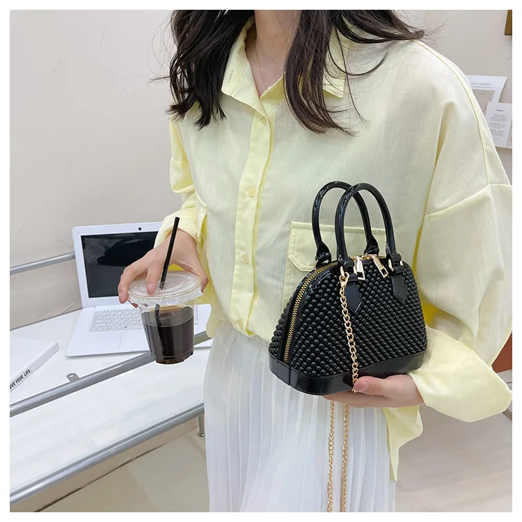 Ins New PVC Jelly Shell Bag Fashion Trend Pop Single Chain Shoulder Oblique Hot Summer Female Handbag GDB059