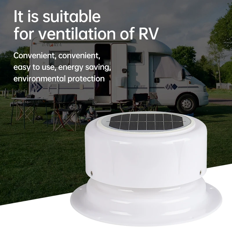 2,5 W RV Solar Lüftungsventilator Dachentlüftungsventilator ABS Abluftventilator Luftabsauger für Boot RV Zelt Wohnmobil Tragbarer Toilettenanhänger