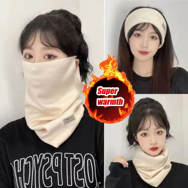 قناع وجه من الصوف الحراري للجنسين، قناع شتوي دافئ لحماية الأذن، مقاوم للرياح للرياضات الخارجية