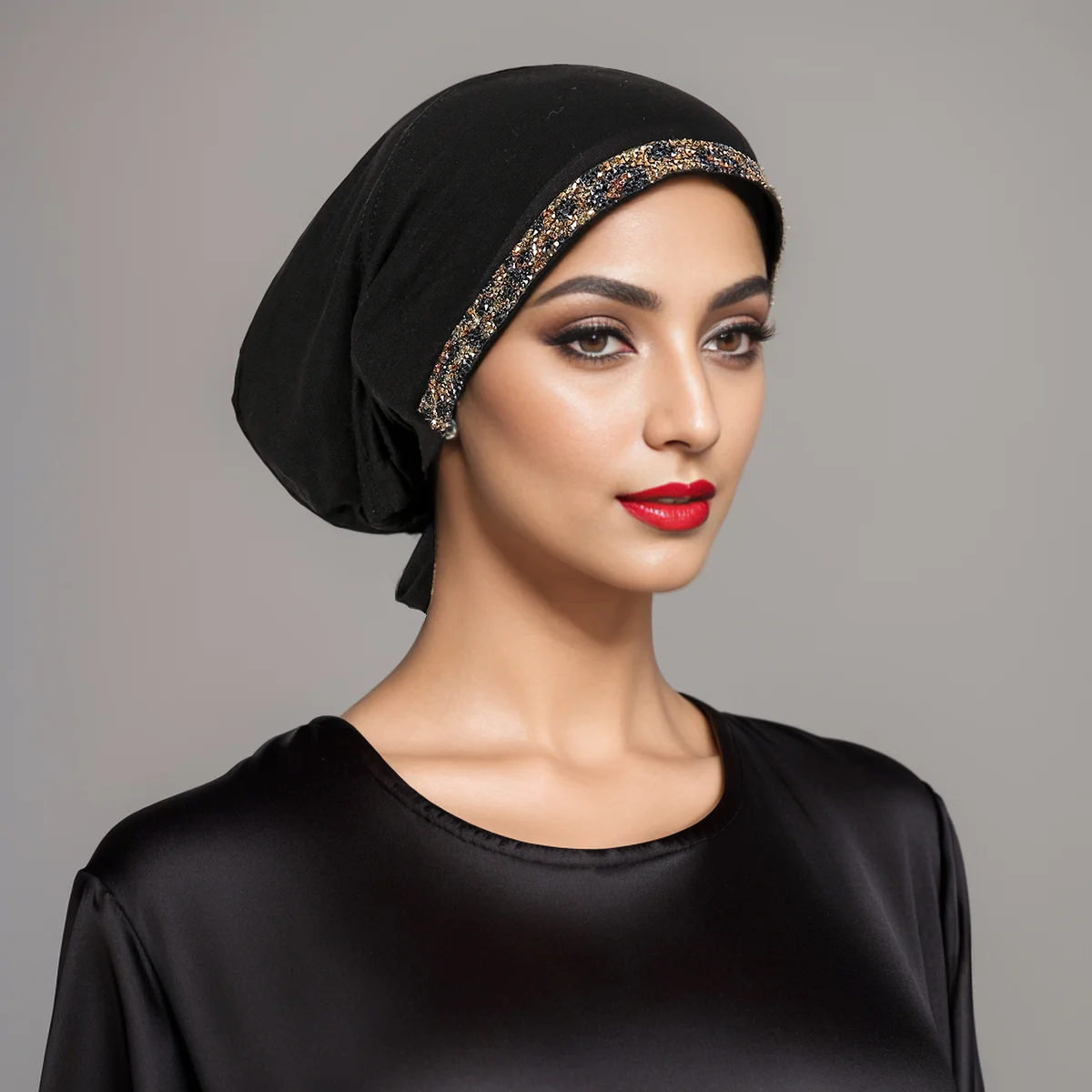 Muslim Turban Women Hat Inner Hijab Caps Islamic Underscarf Bonnet India Leopard Print Hot Stamping Headwrap Turbante Mujer