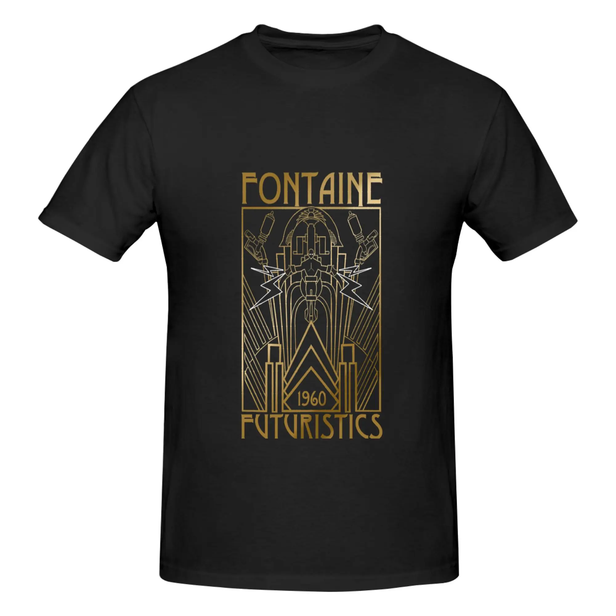 Funny Fontaine Futuristics  Men's Printed T-Shirt Unisex T shirtBlack