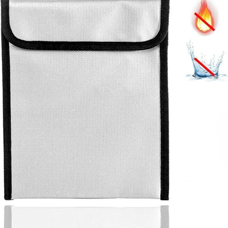 Waterproof Fireproof Document Bag Heat-resistant Cash Safe Storage Pouch