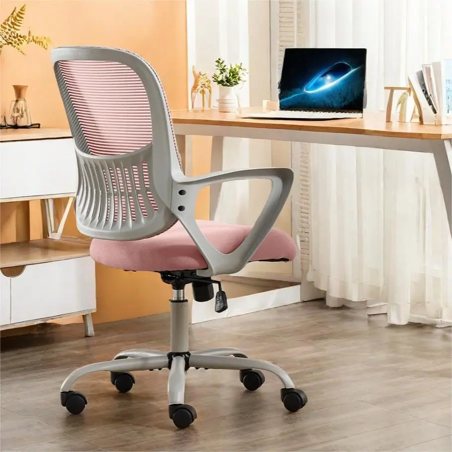 

Ergonomic Office Chair, Drafting Standing Desk W/Mid-Ba Mesh Adjustable Footrest Ring Computer Chairs For Bar, Lab, Work,