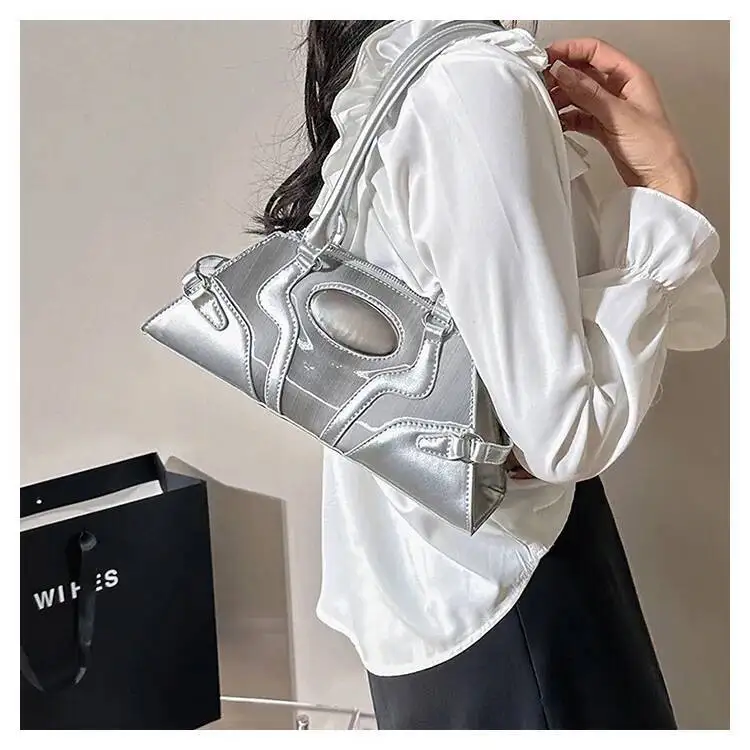 

JIADERDI Sweet Cool Shoulder Designer Bag Women 2023 New Spring High Street Solid Handbags Female Casual Sliver Y2k Bags Ladies