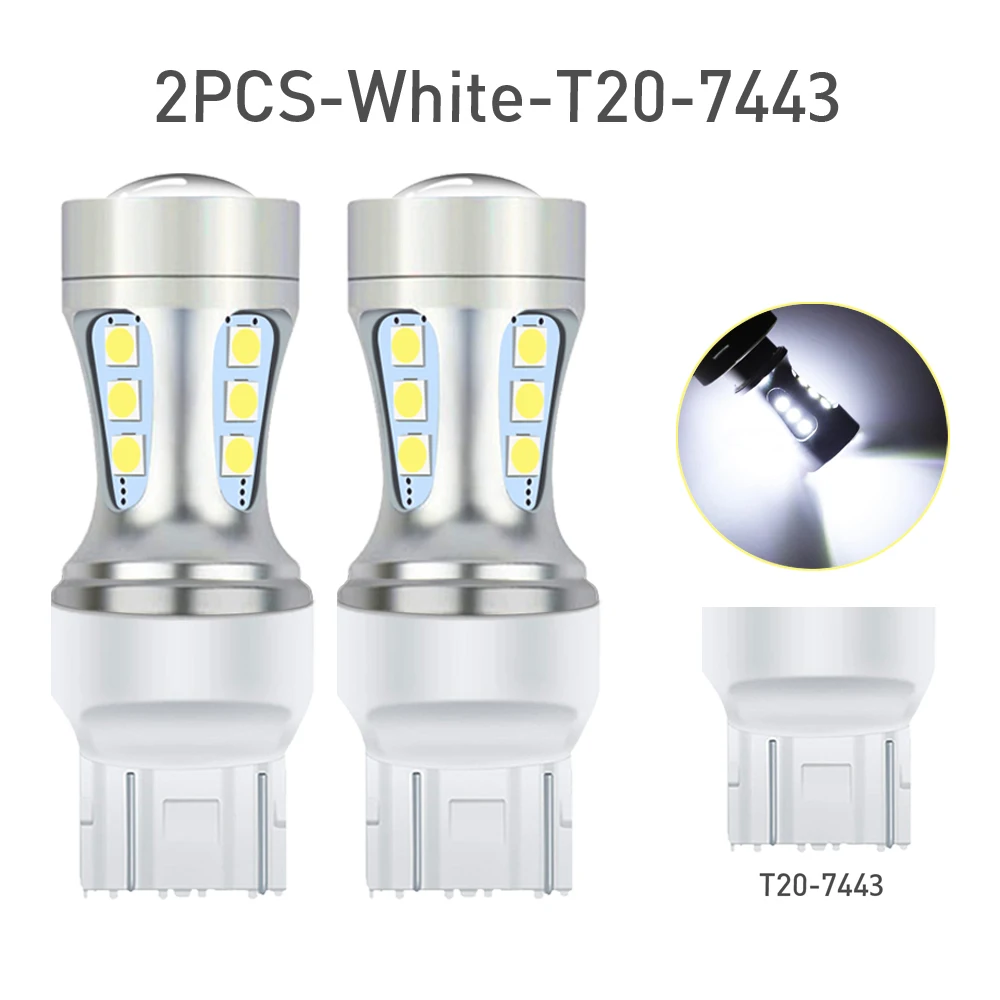 2 stücke W21/5W T20 7443 580 W21W Led Bremslicht Schwanz Reverse Backup Birne Moto stop Blinker Lampe Auto Tagfahrlicht 12V