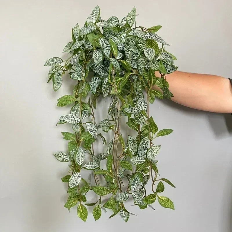 Home Decorative Simulation Mini Melon Leaves Wall Hanging Vines Bedroom Decoration Artificial Cold Water Leaf Green Plant Vine