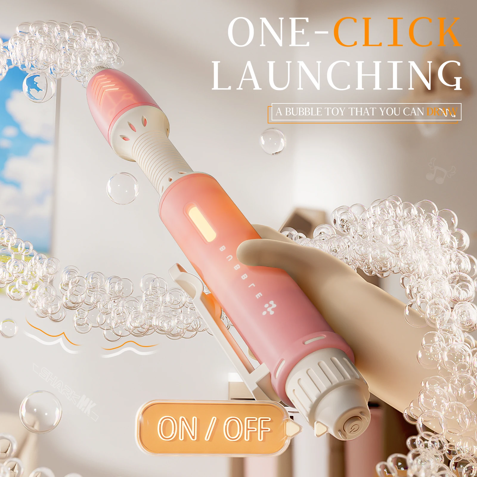 Electric Bubble Pen for Kids, Rechargeable Automatic Bubble Machine, Portable Bubble Wand for Outdoor Party Birthday Easter Gift