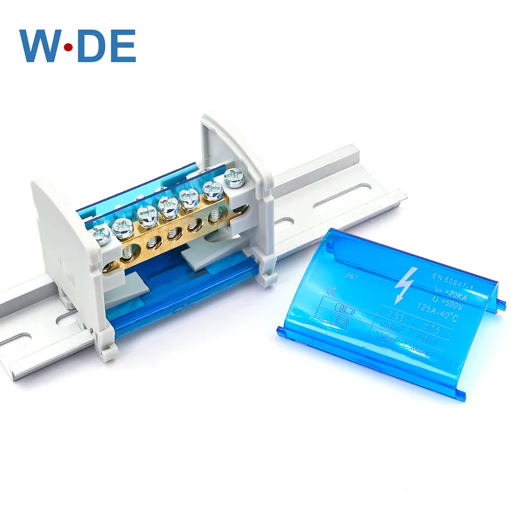 1 Pc Din Rail Terminal Block WDH207 Power Distribution Box Modular Screw Connection Block Universal Electric Wire Junction Box