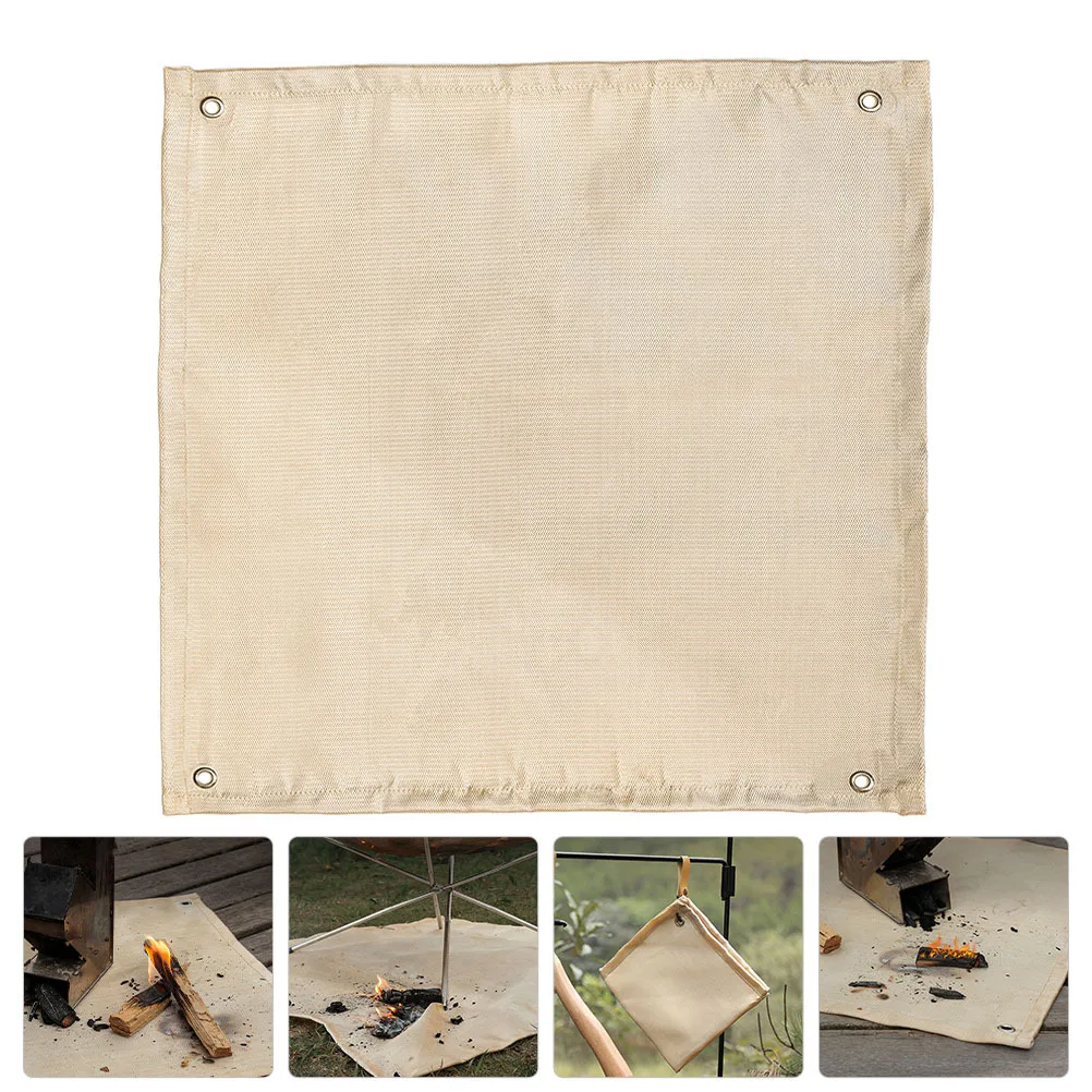 التخييم بطانية مقاومة للحريق وسادة معزولة للحرارة في الهواء الطلق نزهة الشواء الحريق المقاومة حصيرة واقية الألياف الزجاجية بطانية حريق