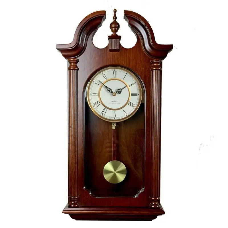 Solid Wood Wall Clock Retro Simple Pendulum Clock Living Room Decoration Wall Watch Multifunctional Home Decoration Ornaments