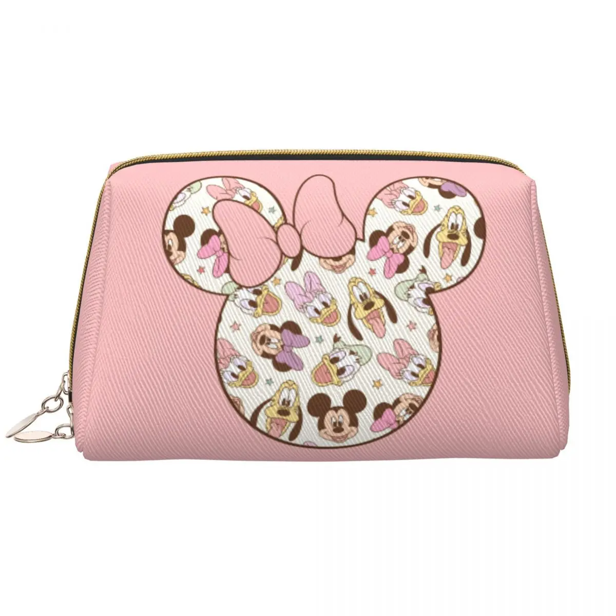 

Cute Minnie Mouse Leather Makeup Bag for Girl Stylish Large Capacity Cosmetic Bags Accessories Women Zipper Beauty Toiletry