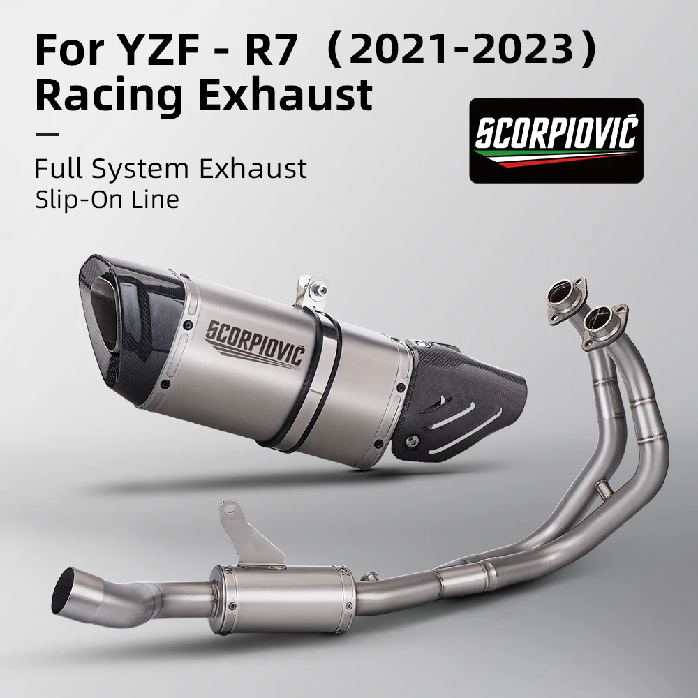 For R7 exhaust muffler 2021-2023 YZF R7 YZF-R7 titanium Racing Line full exhaust system titanium Muffler