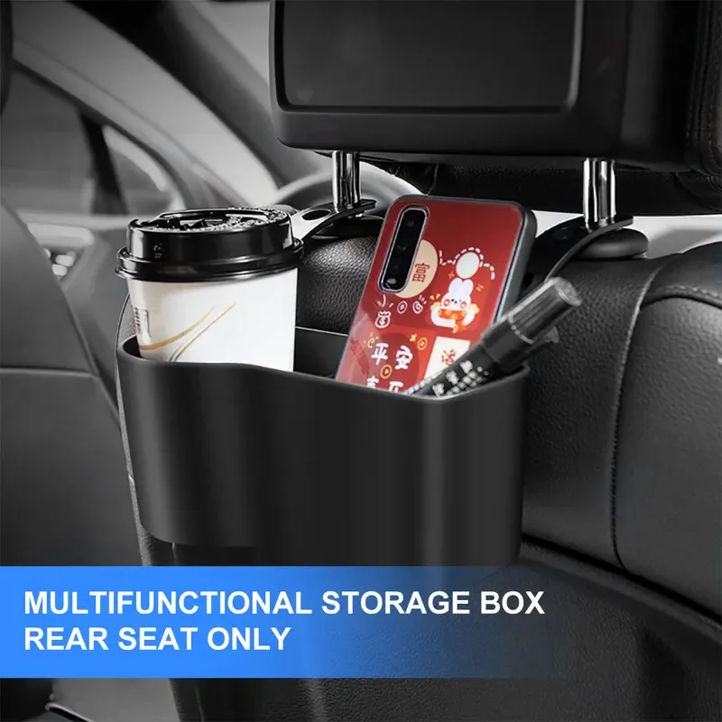 Multifunctional Auto Phone Holder for Cars Flexible Cup Holder High Bearing Headrest Water Bottle Box