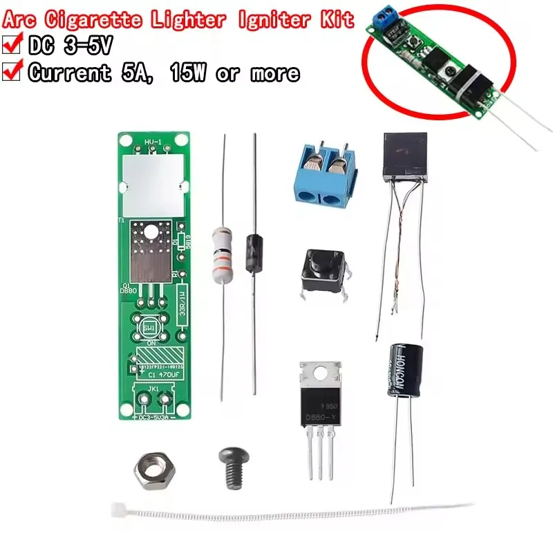 DC3-5V High Voltage Generator Arc Igniter Lighter DIY Kit Natural Unprocessed for DIY Electronic Production Suite