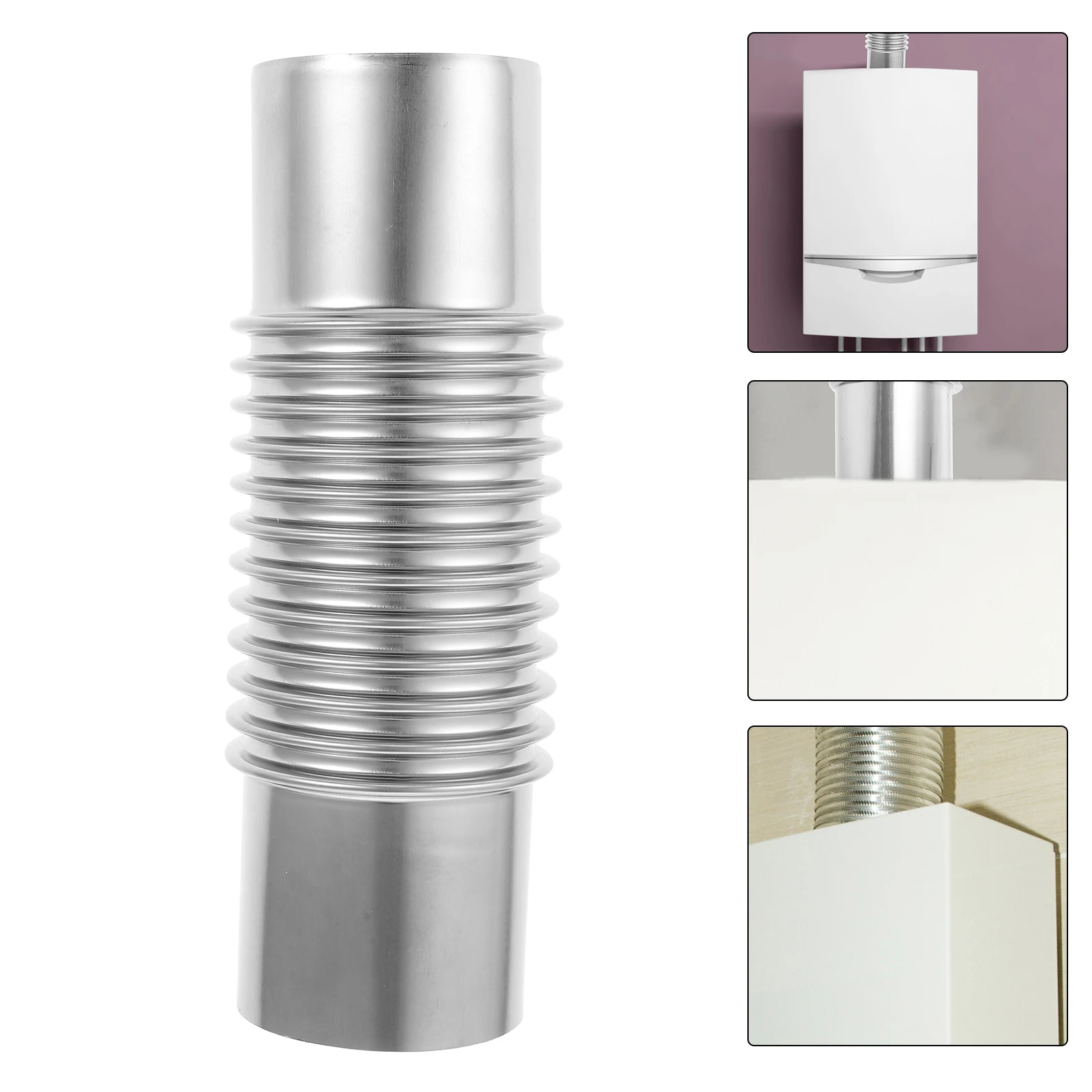 Tubo de extensión de escape de acero inoxidable, calentador de agua a Gas, resistente a la corrosión, fácil instalación, ventilación eficiente, conector 3/4