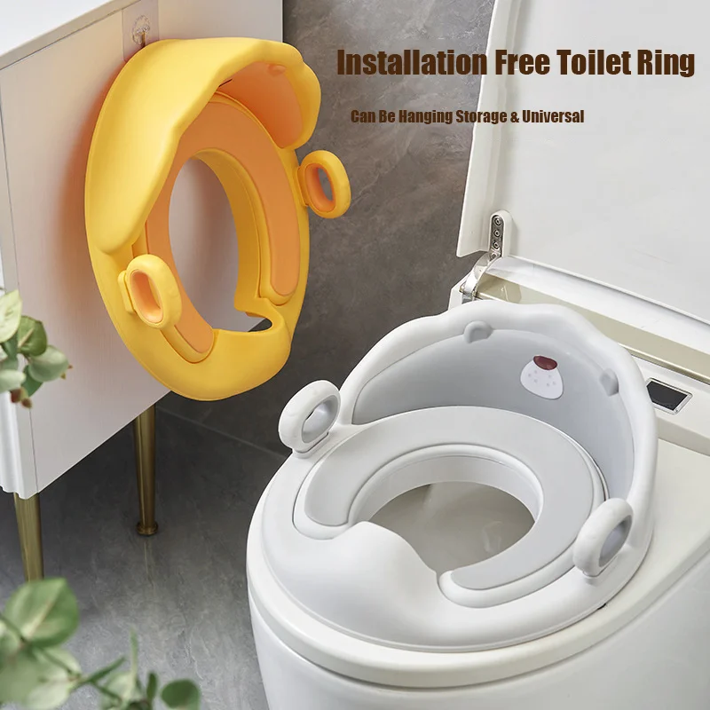 

Мягкая подушка, детское сиденье для унитаза, кольцо для приучения к горшку для малышей, сиденье для унитаза с ручкой, бытовой брызгозащищенный вспомогательный унитаз