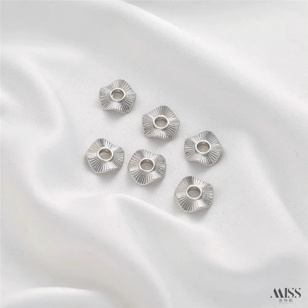 14K Gold-wrapped Color-preserving Wavy Lace Bead Spacer DIY Handmade Bracelet Necklace Beaded String Jewelry Accessories