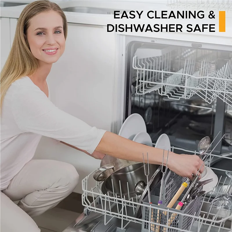 Marshmallow Roasting Sticks (8 Pack) 32 Inches Extendable Telescoping Smores Skewers for Fire Pit Meat HOT