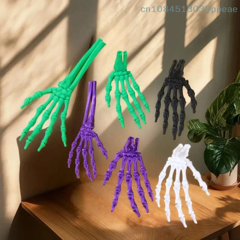 2 Pcs 3D Printed Plastic Scary Decoration Halloween Skeleton Hand Prop For Haunted House Horror Party Table Display Ghost