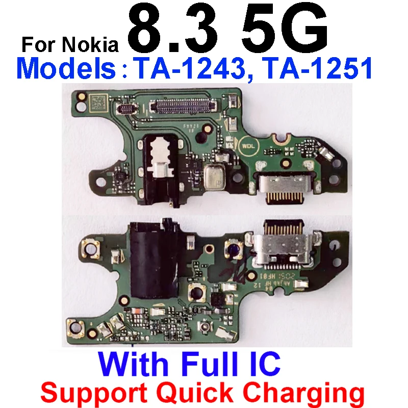   USB Charging Dock Board For Nokia 8.3 USB Charger Port Board with Microphone Flex Cable Replacement Parts