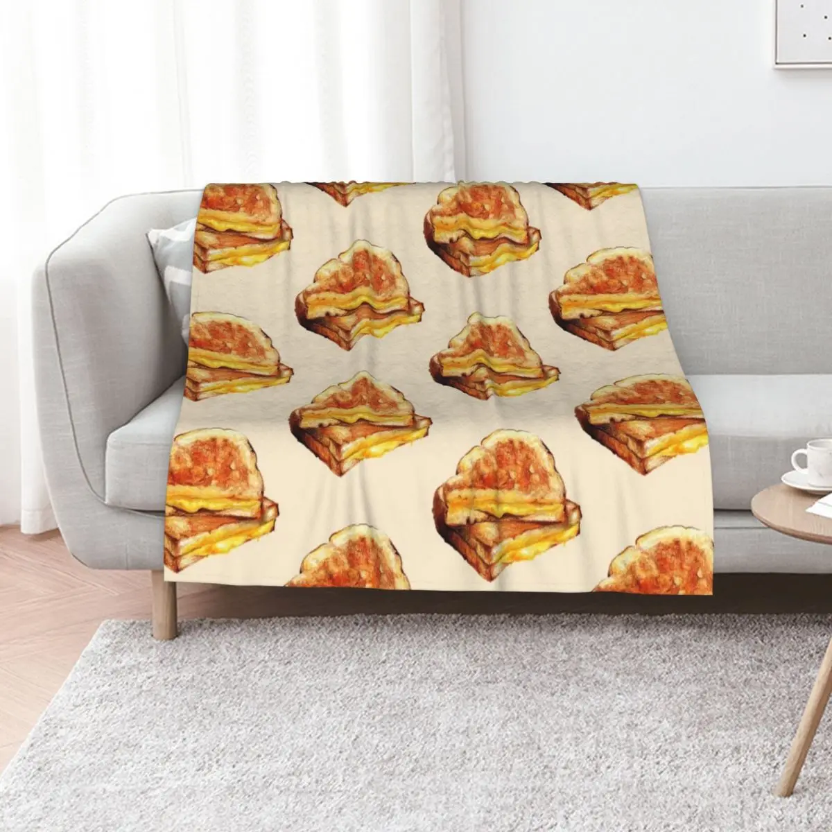 

Grilled Cheese Sandwich Throw Blanket Quilt Soft Plush Plaid For Decorative Sofa Vintage Blankets