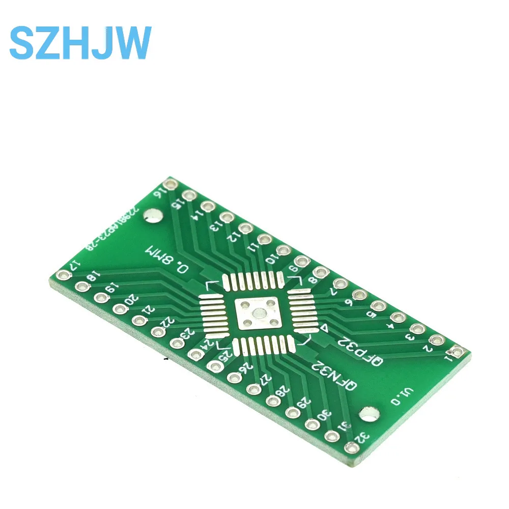 10-100PCS QFN32 QFP32 para DIP32 Placa Adaptador 0.8mm / 0.65mm Pitch SMD para DIP Breakout PCB para IC Prototipagem e Teste