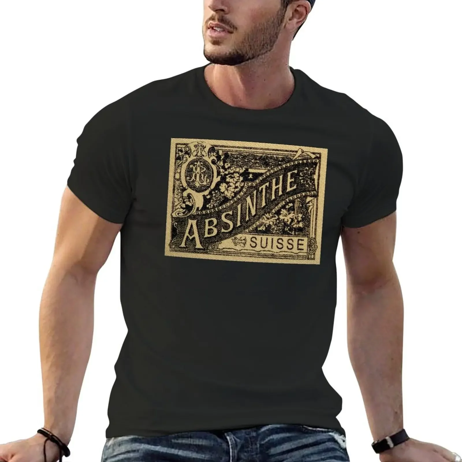 Absinthe T-Shirt street wear oversized graphic tee anime clothes plus size clothes Men's t-shirt