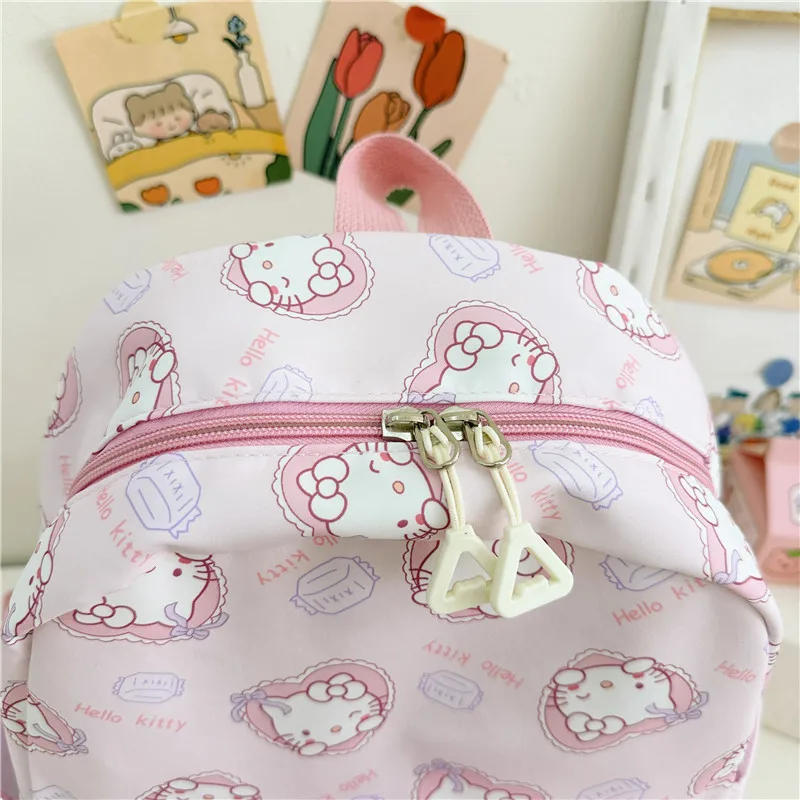 2024 Sanrio Cute Kuromi Melody Cinnamoroll Large Capacity Backpack Boys Girls Cartoon Hello Kitty Kawaii Canvas Schoolbag