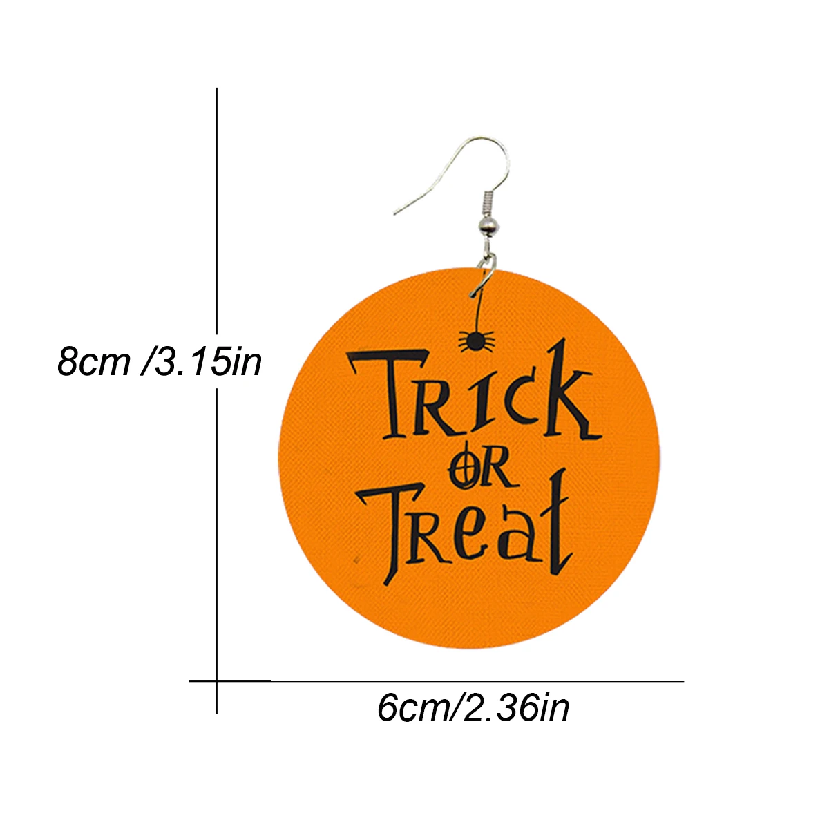 9 Pairs/Set Trick or Treat With Ghost Pumpkin Spider Pattern Dangle Round Earrings Cute Style Wooden Jewelry Halloween Ornaments