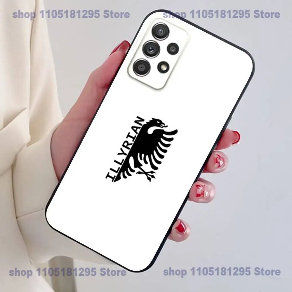 ألبانيا العلم جواز السفر Illyrian النسر قضية الهاتف لسامسونج S25,24,21,22,23,30 ، الترا ، 20 ، زائد الأسود لينة غطاء من السيليكون