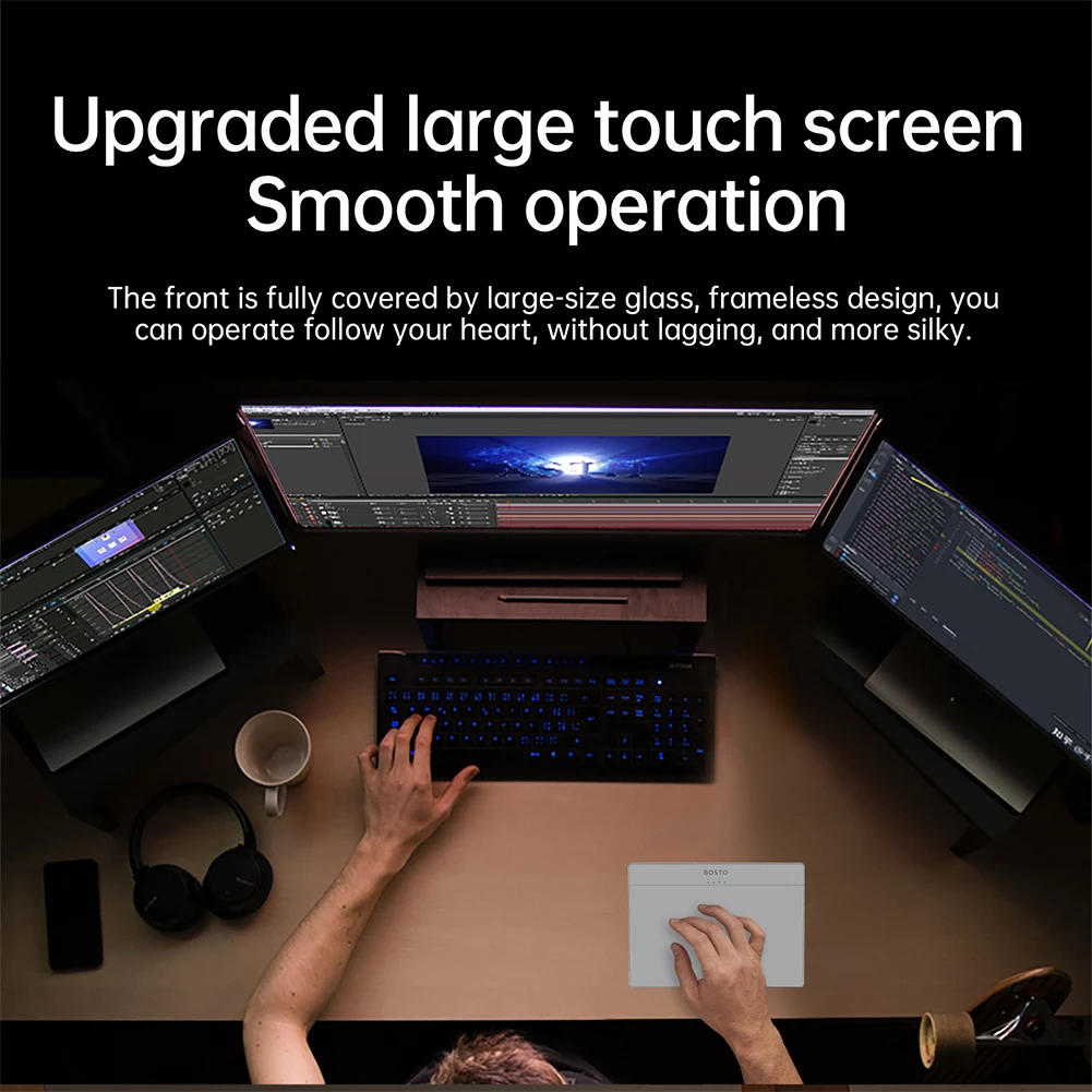 Touchpad Kompatibel dengan Bluetooth Multi-Gesture Portable Track Pad Type-C Mouse Touchpad USB Isi Ulang untuk Windows 10/11