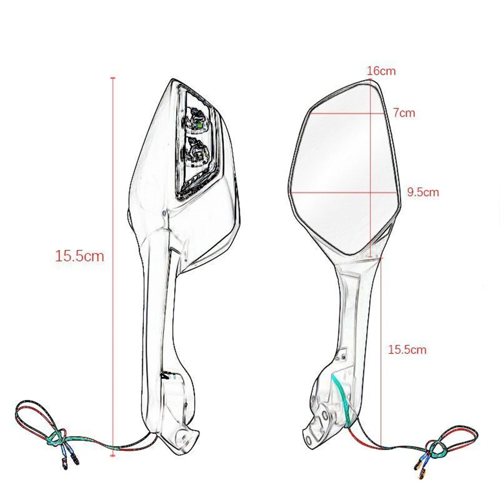 لكاواساكي نينجا ZX10R ZX-10R ZX 10R 2011-2015 2014 دراجة نارية مرآة LED بدوره ضوء إشارات موتو الرؤية الخلفية مرايا الرؤية الخلفية