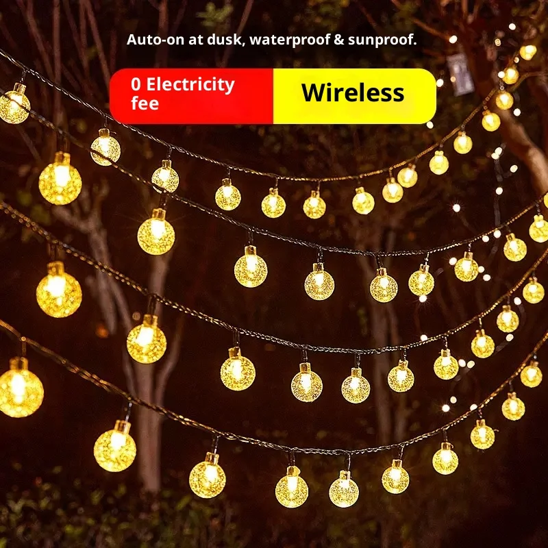 ไฟประดับทรงลูกบอลพลังงานแสงอาทิตย์ รูปหยดน้ำ กันน้ำ สำหรับตกแต่งภายนอกอาคาร เหมาะสำหรับคริสต์มาส ปาร์ตี้ และเทศกาลต่างๆ