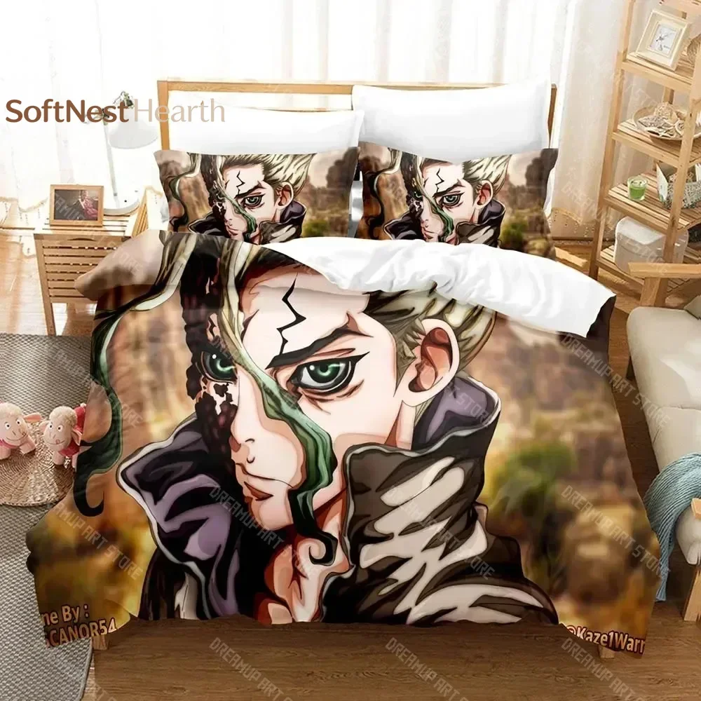 2026 Fashion 3D Shi Ji Yuan Dr. Stone Bedding Sets Duvet Cover Set With Pillowcase Twin Full Queen King Bedclothes Bed Linen