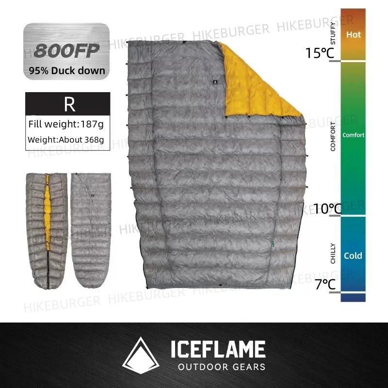 Ijs Vlam Ul Wit Ganzendons Dekbed Ultralight Envelop Duck Slaapzak Mat Underquilt Voor Hangmat Backpacken Camping Wandelen