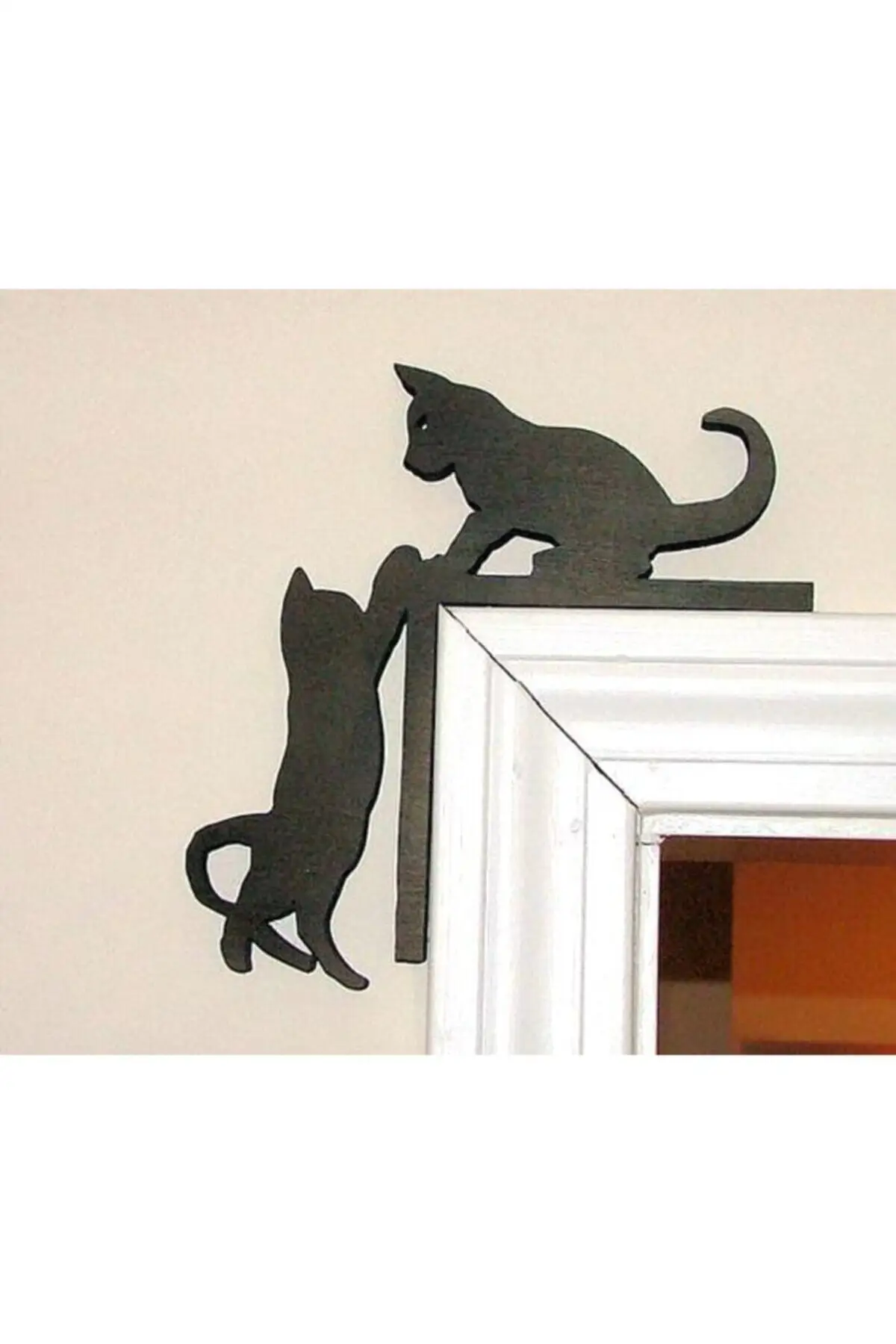 Kapı köşeliği gato corte a laser parede pendurado-decoração de parede (35x35 cm) (canto esquerdo).