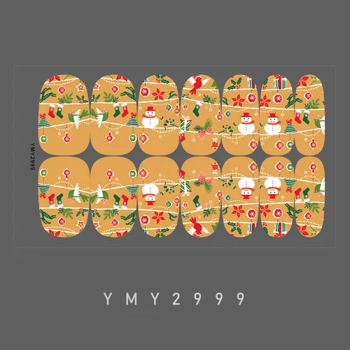 Imagen 2 del producto Pegatinas de cobertura completa para uñas, decoración de uñas navideña, autoadhesivas de diseño, 2024