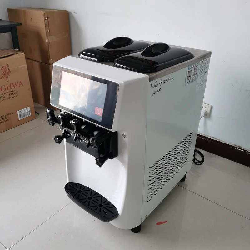 التلقائي 3 نكهات سطح المكتب آيس كريم ناعم القوام آلة التجارية العمودي التركية صانع اللفائف صنع الزبادي بيع #4